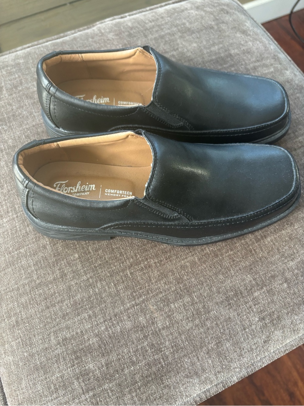 Florsheim Black Leather Slip-On Loafers